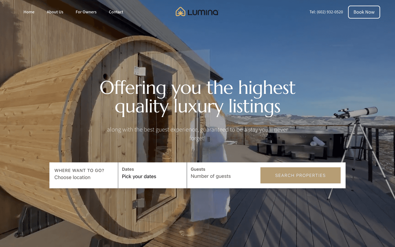 StayWithLumina - built by Arqam Tahir using Next.js, React, Node.js